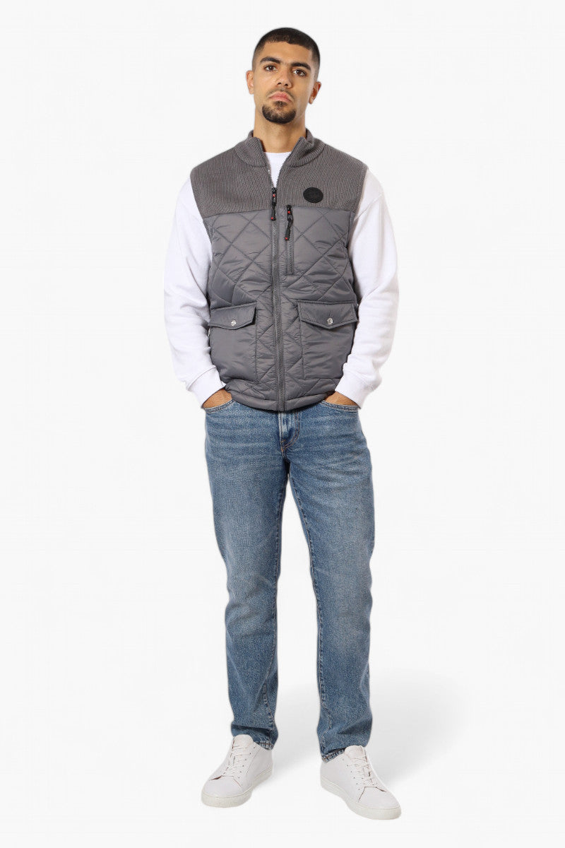 Canada Weather Gear Sweater Knit Polyfill Puffer Vest - Grey - Mens Vests - Canada Weather Gear