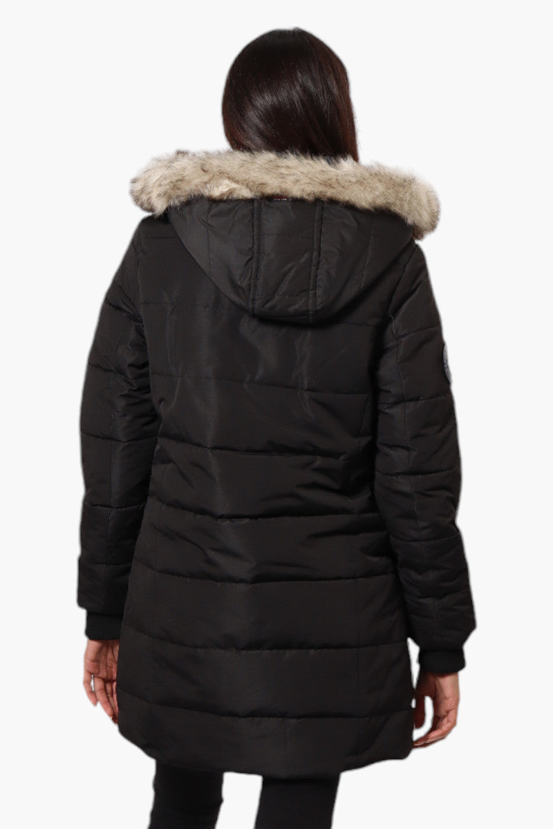 Canada Weather Gear Vegan Fur Hood Puffer Parka Jacket - Black - Womens Parka Jackets - Canada Weather Gear