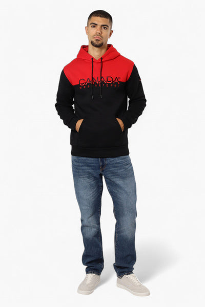 Canada Weather Gear Colour Block Embroidered Logo Hoodie - Red - Mens Hoodies & Sweatshirts - Canada Weather Gear