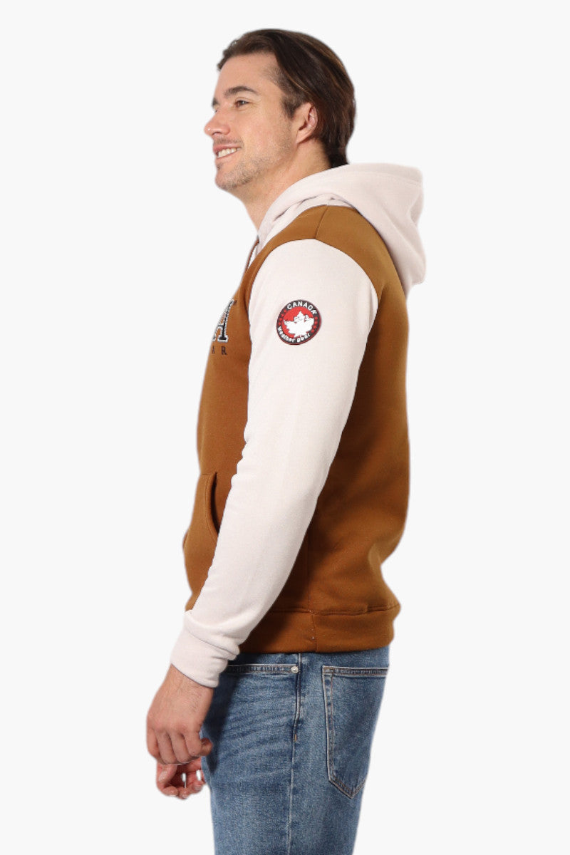 Canada Weather Gear Colour Block Hoodie - Brown - Mens Hoodies & Sweatshirts - Canada Weather Gear