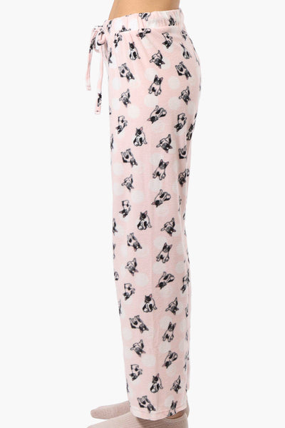 Canada Weather Gear Dog Pattern Wide Leg Pajama Pants - Pink - Womens Pajamas - Canada Weather Gear