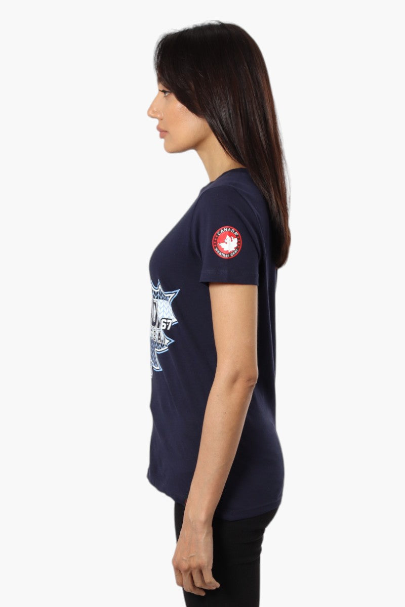 Canada Weather Gear Maple Leaf Print Tee - Navy - Womens Tees & Tank Tops - Canada Weather Gear