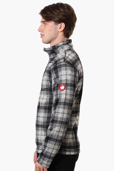 Canada Weather Gear Plaid Half Zip Sweatshirt - Grey - Mens Hoodies & Sweatshirts - Canada Weather Gear