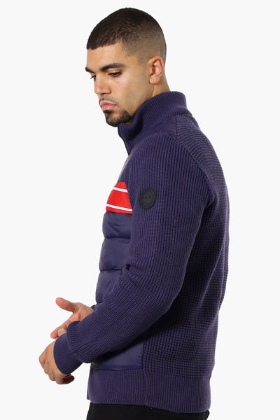 Canada Weather Gear Striped Sweater Knit Lightweight Jacket - Navy - Mens Lightweight Jackets - Canada Weather Gear