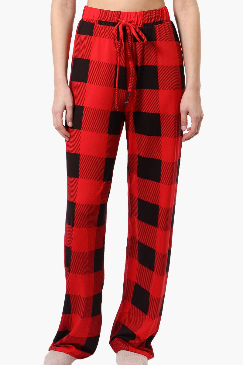 Canada Weather Gear Plaid Wide Leg Pajama Pants - Red - Womens Pajamas - Canada Weather Gear