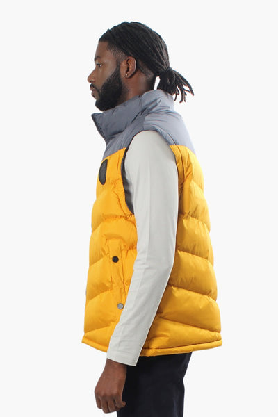 Canada Weather Gear Chevron Puffer Vest - Yellow - Mens Vests - Canada Weather Gear
