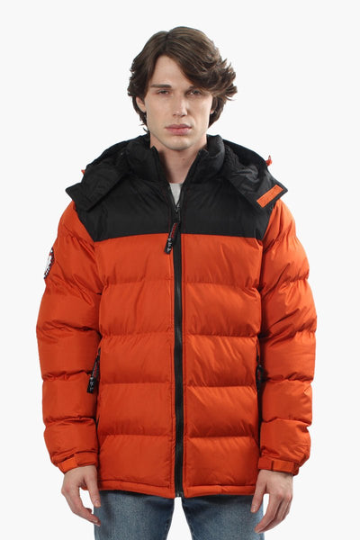 Canada Weather Gear Hooded Bubble Parka Jacket - Orange - Mens Parka Jackets - International Clothiers