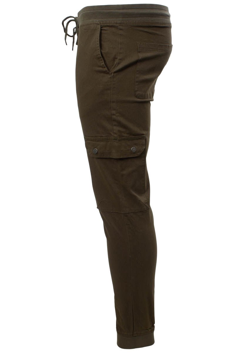 Canada Weather Gear Solid Tie Waist Cargo Pants - Olive - Mens Pants - Canada Weather Gear