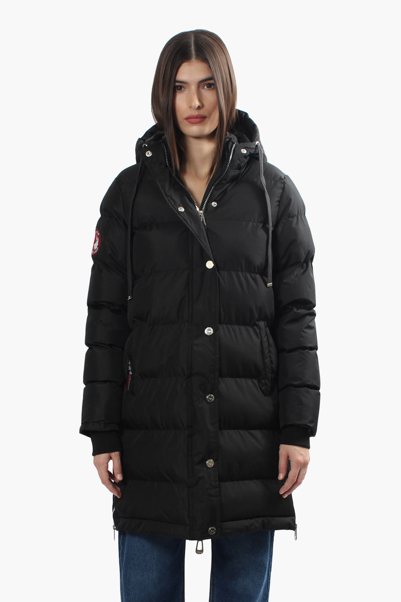 Canada Weather Gear Side Zip Puffer Parka Jacket - Black - Womens Parka Jackets - Canada Weather Gear