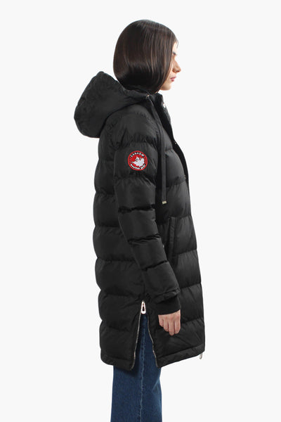 Canada Weather Gear Side Zip Puffer Parka Jacket - Black - Womens Parka Jackets - Canada Weather Gear