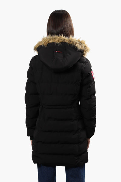 Canada Weather Gear Tie Waist Puffer Parka Jacket - Black - Womens Parka Jackets - Canada Weather Gear